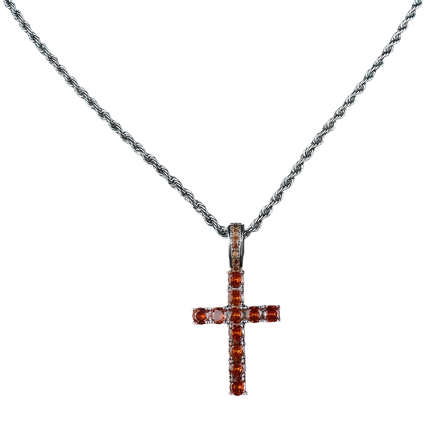 Ogrlica ZC-22769 - Srebrna / Narančasta KP22769